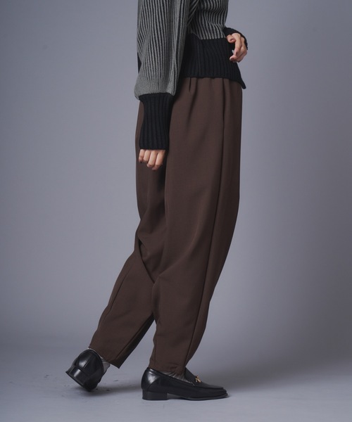 terrace パンツ バイカラーブロッキングツータックパンツ レディース