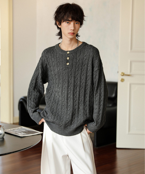 NEOS（KOKUYO） セーター ニット 「neos」ルーズシルエット ケーブル