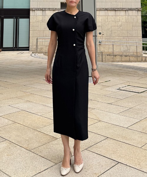 「JENNE」 半袖ワンピース MEDIUM ブラック レディースの画像