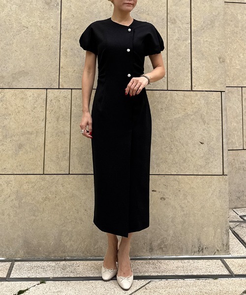 「JENNE」 半袖ワンピース MEDIUM ブラック レディースの画像