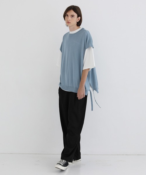 「LILL」 半袖Tシャツ X-LARGE ライトブルー メンズ_画像3