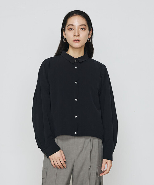 「Gabardine K.T」 長袖シャツ 9号 ネイビー レディース_画像4