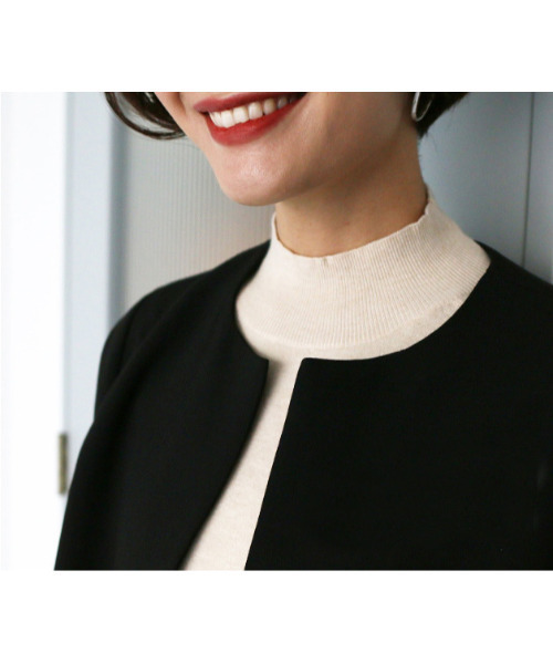 「Ehre style」 ノーカラージャケット FREE ベージュ レディース_画像9