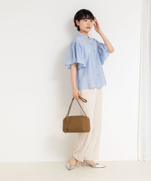 「NOLLEY'S Sophi」 半袖ブラウス 38 ライトブルー レディース_画像2