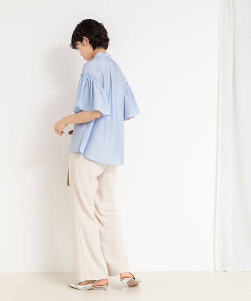 「NOLLEY'S Sophi」 半袖ブラウス 38 ライトブルー レディース_画像3