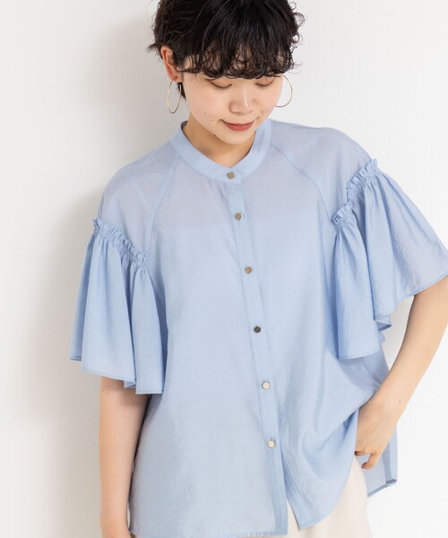 「NOLLEY'S Sophi」 半袖ブラウス 38 ライトブルー レディース_画像5