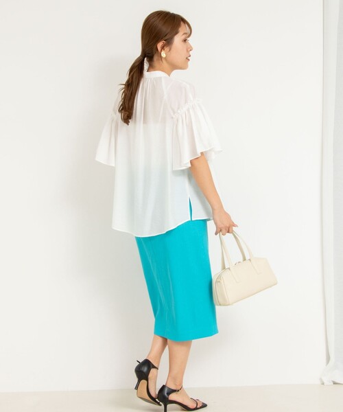 「NOLLEY'S Sophi」 半袖ブラウス 38 ライトブルー レディース_画像8