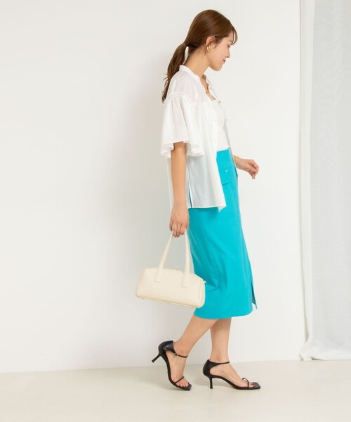 「NOLLEY'S Sophi」 半袖ブラウス 38 ライトブルー レディース_画像9