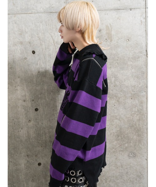 Amilige（アミリージュ） ニット セーター クロスAmilige変形ZIPニット