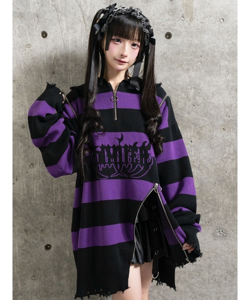omamelittlesuzie 人気　ニット Olu.（オルドット） ニット セーター シェルステッチバイカラーサマー