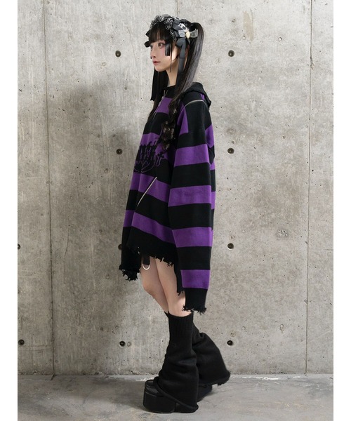 Amilige（アミリージュ） ニット セーター クロスAmilige変形ZIPニット