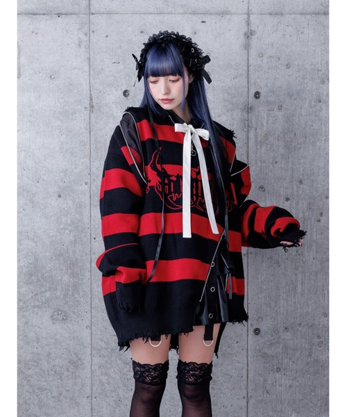 Amilige（アミリージュ） ニット セーター クロスAmilige変形ZIPニット