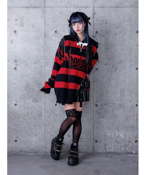 Amilige（アミリージュ） ニット セーター クロスAmilige変形ZIPニット