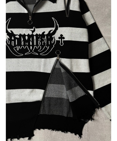 Amilige（アミリージュ） ニット セーター クロスAmilige変形ZIPニット