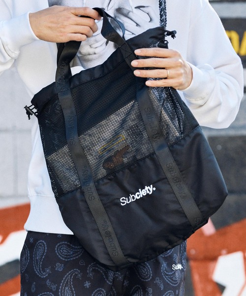 Subciety（サブサエティ） ショルダーバッグ Mesh shoulder tote bag