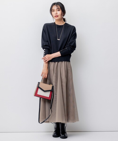 「23区」 長袖ニット 32 オレンジ レディース_画像2