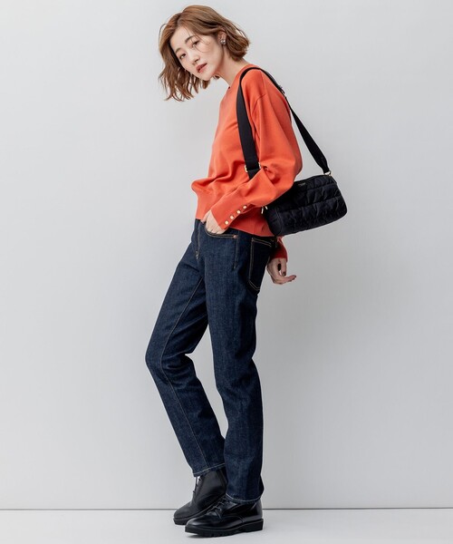 「23区」 長袖ニット 32 オレンジ レディース_画像4