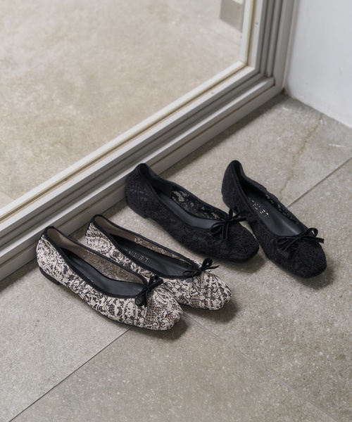 「LE TALON」 フラットパンプス 25cm アイボリー レディース_画像2