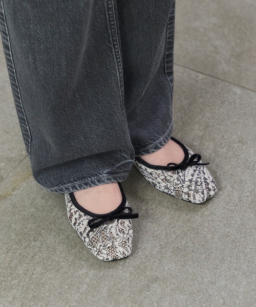 「LE TALON」 フラットパンプス 25cm アイボリー レディース_画像7