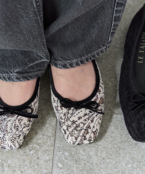 「LE TALON」 フラットパンプス 25cm アイボリー レディース_画像8