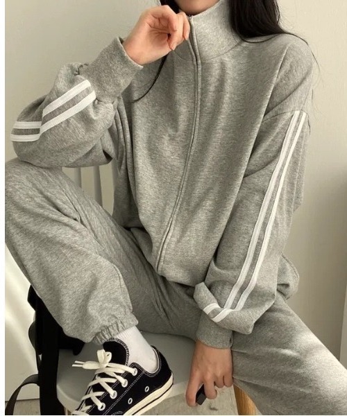 SHEPP」 セットアップジャージ L グレー レディース : ZOZOTOWN Yahoo