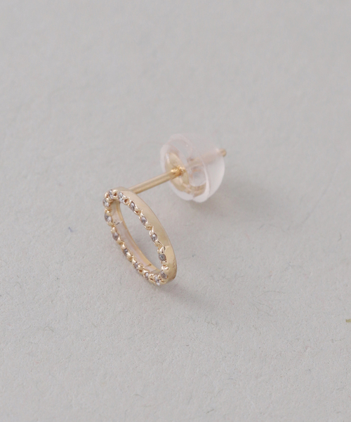 ピアス オーバルダイヤピアス K10（両耳） レディースの画像