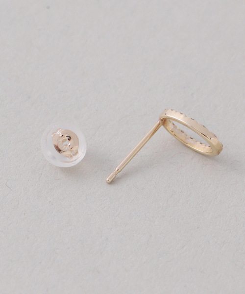 ピアス オーバルダイヤピアス K10（両耳） レディースの画像