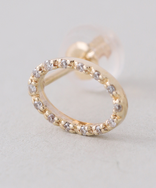 ピアス オーバルダイヤピアス K10（両耳） レディースの画像