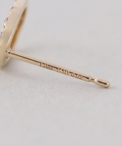 ピアス オーバルダイヤピアス K10（両耳） レディースの画像