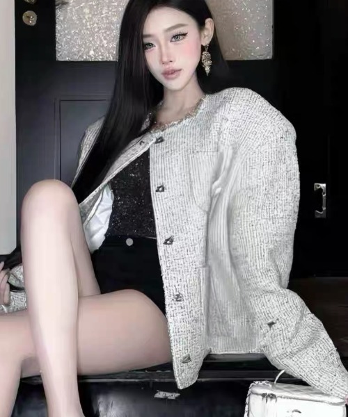 ViViDAY ジャケット ノーカラージャケット 「フロント立体花付き