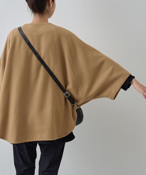 専用　新品 BEARDSLEY ウールポンチョコート キャメル ビアズリー beardsley ウールポンチョコート キャメル