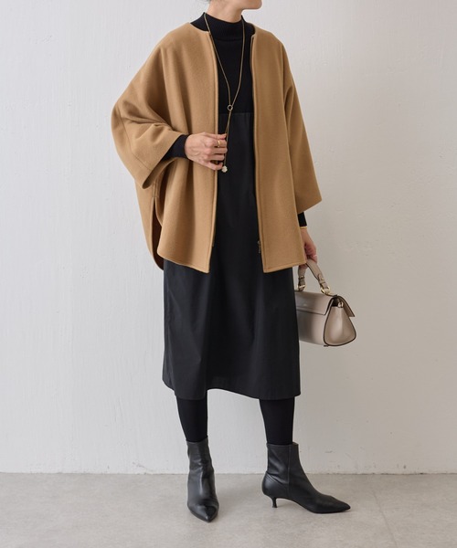 BEARDSLEY（ビアズリー） ポンチョコート FREE キャメル レディース