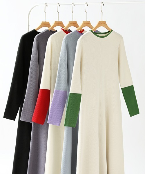 「COCOMOMO」 ニットワンピース FREE ベージュ レディース_画像3