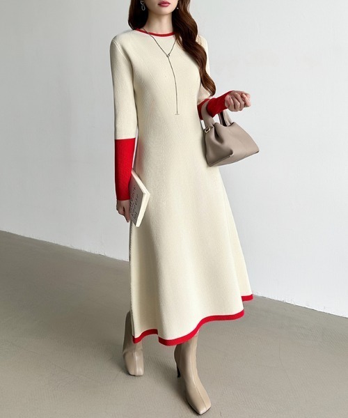 「COCOMOMO」 ニットワンピース FREE ベージュ レディース_画像5