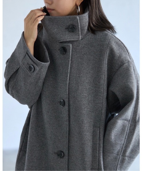 「leimn」 ステンカラーコート M グレー レディース_画像3