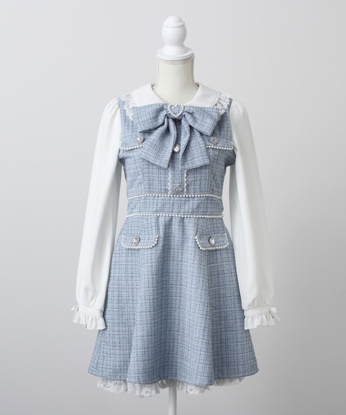 「DearMyLove」 長袖ワンピース LL ブラック レディース_画像2