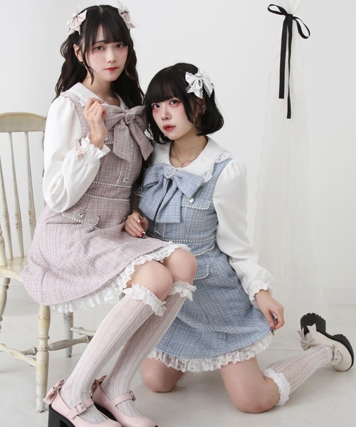 「DearMyLove」 長袖ワンピース LL ブラック レディース_画像8