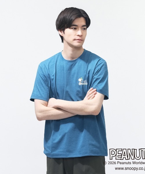 PEANUTS tシャツ ピーナッツ グラフィック半袖Tピーナッツ等高線MAP