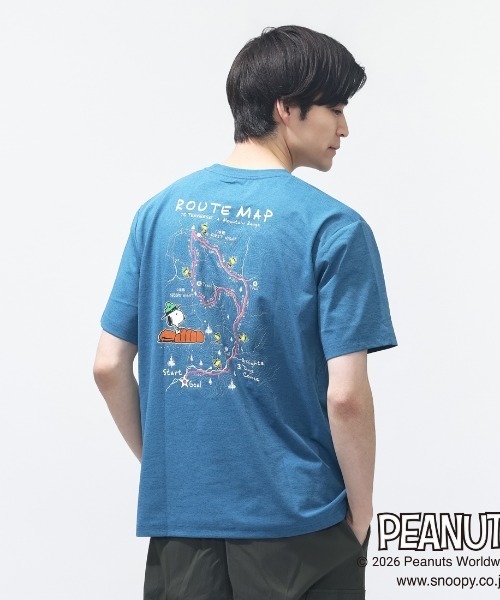 PEANUTS tシャツ ピーナッツ グラフィック半袖Tピーナッツ等高線MAP