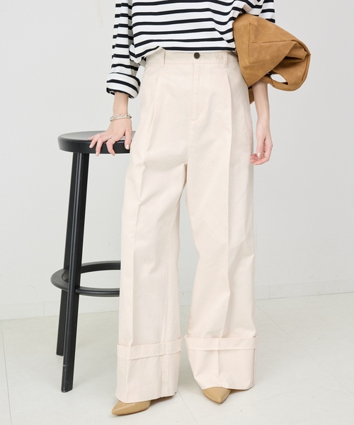 「SLOBE IENA」 チノパンツ 38 ベージュ レディース_画像9