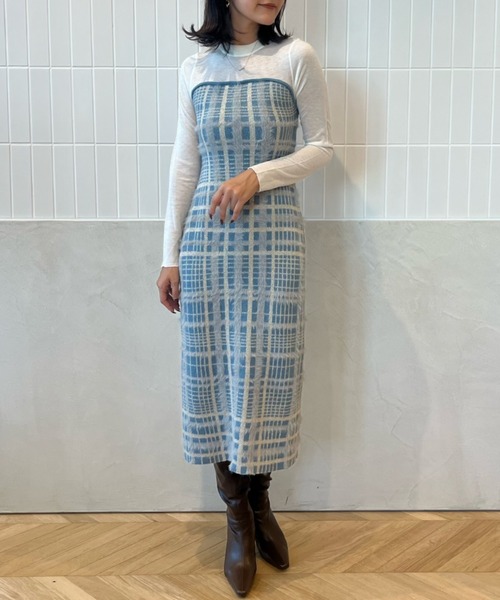 「EIMY ISTOIRE」 ニットワンピース FREE ブラック レディースの画像9