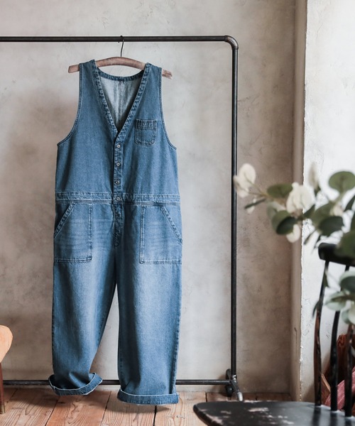 「soulberry」 オーバーオール M ブルー レディース_画像2