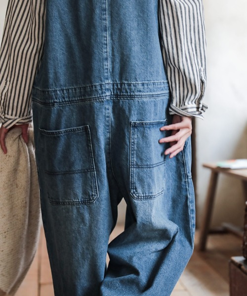 「soulberry」 オーバーオール M ブルー レディース_画像4