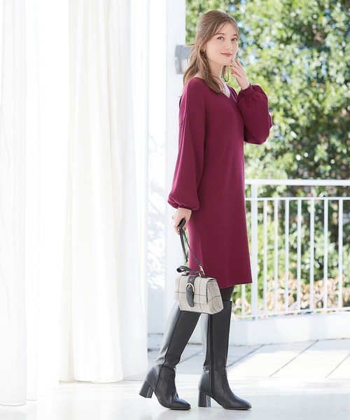 「alotta」 ニットワンピース L ブラック レディース_画像4