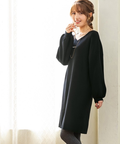 「alotta」 ニットワンピース L ブラック レディース_画像5