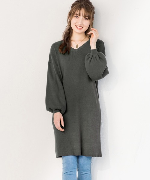 「alotta」 ニットワンピース L ブラック レディース_画像6