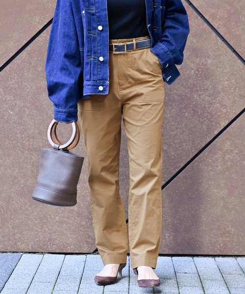「B.C STOCK」 「Simplicite」パンツ FREE カーキ レディース_画像2