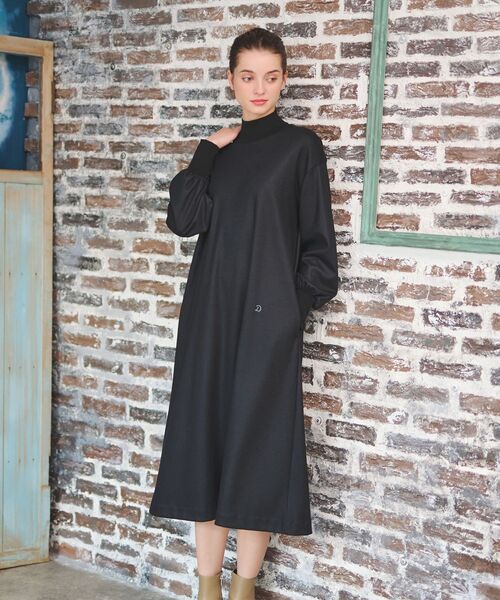 「DRESSTERIOR」 長袖ワンピース 38 ブラック レディース_画像7