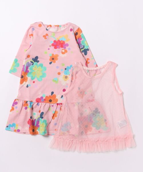 HAKKA KIDS - 衣裳 マルチビッグフラワープリントワンピース キッズ 小わっぱ服 ワンピース、チュニック-子ども服、シューズ-ベビー、キッズ、マタニティ