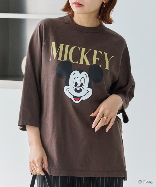 【GOOD ROCK SPEED】ミッキーフロッキープリントT ブラウン GOOD ROCK SPEED】MICKEY / フロッキープリントTシャツ（5-0640-5-53